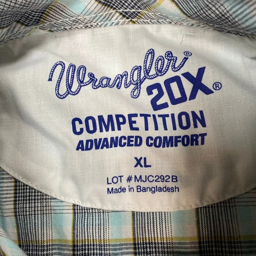 Wrangler 20X Competition‎ Men's Plaid Long Sleeve Snap Front Shirt XL